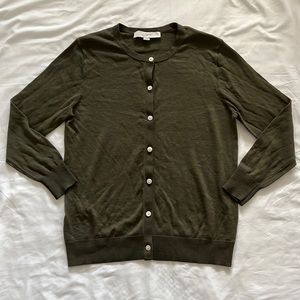 LOFT Olive Green Cardigan Sweater